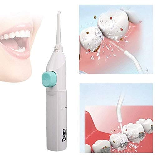 SKYLIT (Pack-4) Water-Jet Flosser Air technology Cords Speed Dental Care Tooth Pick Power Dental Cleaning Whitening Kit Power Floss Air Powered Dental Water Jet for Tooth Cleaner Teeth Using (Wh -